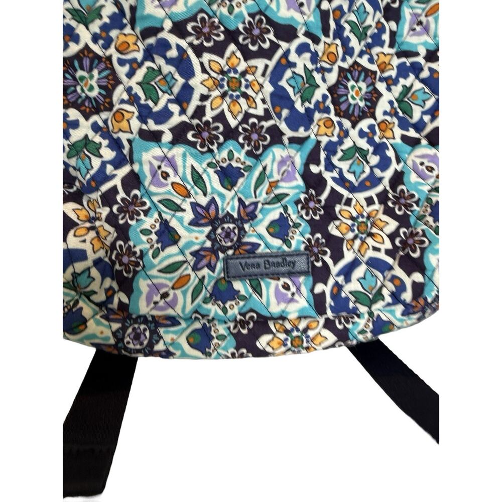 Vera Bradley Large Travel Backpack Lisbon Medallion Cool NWOT Vacation Coastal - Picture 4 of 9